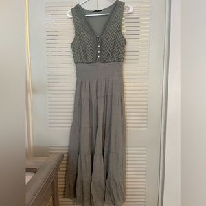 Light olive green maxi dress